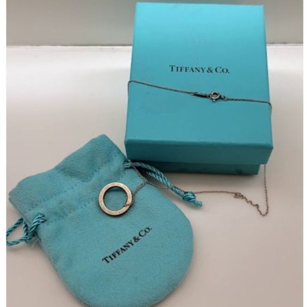 Tiffany & Co. Sterling Vintage Circle Pendant Classic 1837 Necklace T&Co. 16"